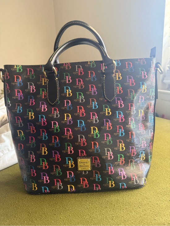 Dooney & Bourke Handbags - Dooney & Bourke Black Multicolor canvas Satchel